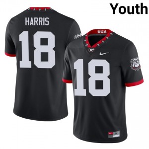 Dawgs Caden Harris #18 Black Youth University Mascot 100th Anniversary Jersey | Elite Thread Stitched Football Uniform 25691119