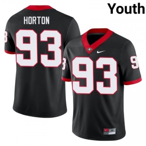 Black #93 Carter Horton Youth Embroidery Jersey | UGA Bulldogs Fresh Player Football Edition 19502904