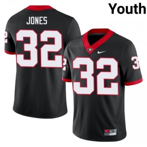 Black #32 Cash Jones Youth Embroidery Jersey | Dawgs Durable Player Football Edition 95172736
