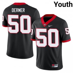Black #50 Colton Dermer Youth Embroidery Jersey | Georgia Bulldogs Pro Cut Player Football Edition 96290325