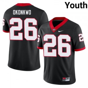 Black #26 Daniel Okonkwo Youth Stitch Jersey | UGA Bulldogs Officially Licensed Player Football Edition 27835966