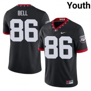 UGA Bulldogs Dillon Bell #86 Black Youth University Mascot 100th Anniversary Jersey | Licensed Stitch Football Uniform 57366951