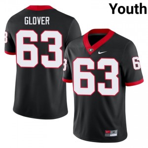 Black #63 Dontrell Glover Youth Stitch Jersey | Georgia Limited Player Football Edition 72995405