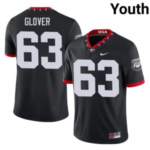 Georgia Bulldogs Dontrell Glover #63 Black Youth University Mascot 100th Anniversary Jersey | Exclusive Stitched Football Uniform 36334042