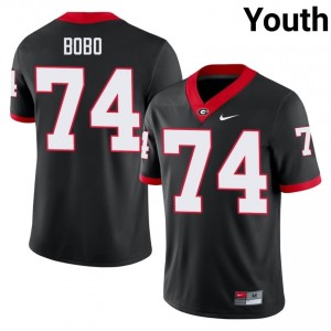 Black #74 Drew Bobo Youth Stitched Jersey | UGA Bulldogs Gameday Player Football Edition 91958519