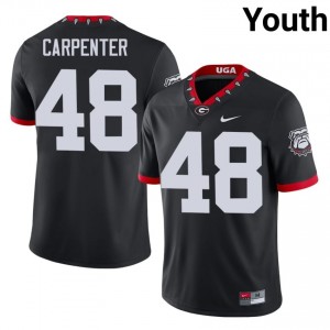 Georgia Bulldogs Duncan Carpenter #48 Black Youth University Mascot 100th Anniversary Jersey | Moisture Wicking Embroidery Football Uniform 71870535