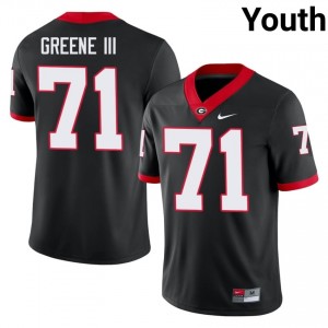 Black #71 Earnest Greene III Youth Embroidery Jersey | UGA Elite Player Football Edition 48961362