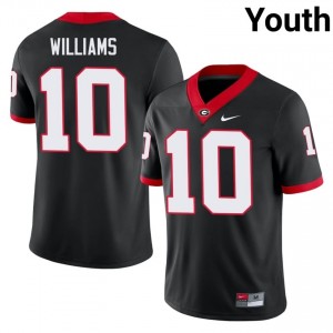 Black #10 Elyiss Williams Youth Sewn Jersey | Georgia Bulldogs Elite Thread Player Football Edition 61783119