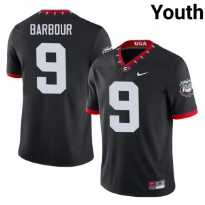 UGA Ethan Barbour #9 Black Youth University Mascot 100th Anniversary Jersey | Classic Stitched Football Uniform 89845782