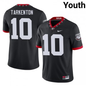 UGA Fran Tarkenton #10 Black Youth University Mascot 100th Anniversary Jersey | Genuine Embroidery Football Uniform 22294392