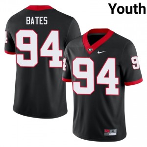 Black #94 Henry Bates Youth Embroidery Jersey | Georgia Pro Cut Player Football Edition 27710075