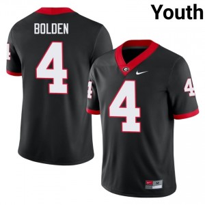 Black #4 KJ Bolden Youth Embroidery Jersey | UGA Gameday Player Football Edition 93066755
