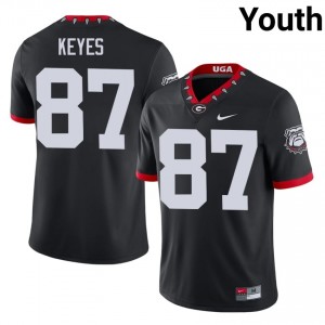 UGA Bulldogs Lincoln Keyes #87 Black Youth University Mascot 100th Anniversary Jersey | Classic Stitch Football Uniform 72454799
