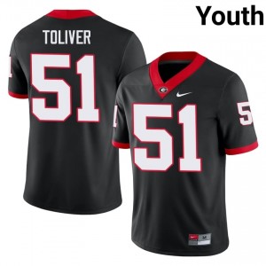 Black #51 Malachi Toliver Youth Embroidery Jersey | Georgia Fresh Player Football Edition 66498735