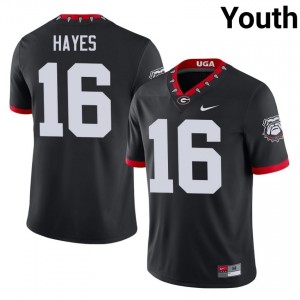 Georgia Maurice Hayes #16 Black Youth University Mascot 100th Anniversary Jersey | Pro Cut Embroidery Football Uniform 46942610