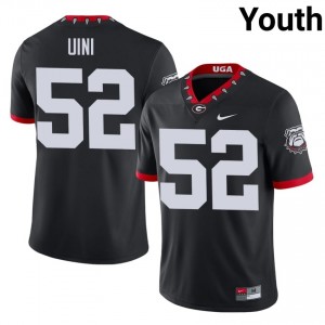 UGA Bulldogs Michael Uini #52 Black Youth University Mascot 100th Anniversary Jersey | Essential Stitched Football Uniform 74449794