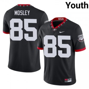 Georgia Bulldogs Ryan Mosley #85 Black Youth University Mascot 100th Anniversary Jersey | Authentic Stitched Football Uniform 86294220