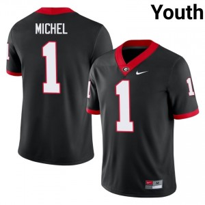 Black #1 Sony Michel Youth Stitch Jersey | Dawgs Elite Player Football Edition 67973146