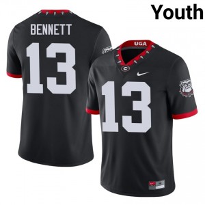Georgia Bulldogs Stetson Bennett #13 Black Youth University Mascot 100th Anniversary Jersey | Exclusive Sewn Football Uniform 64039422