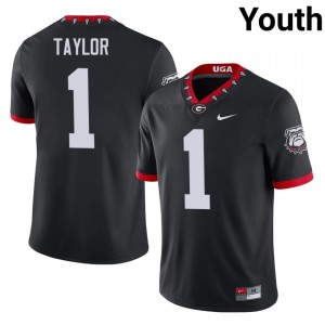 Dawgs Talyn Taylor #1 Black Youth University Mascot 100th Anniversary Jersey | Pro Cut Stitch Football Uniform 16364160