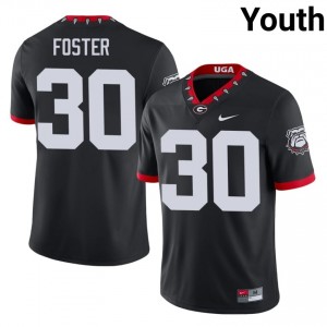 UGA Terrell Foster #30 Black Youth University Mascot 100th Anniversary Jersey | Gameday Embroidery Football Uniform 49264967