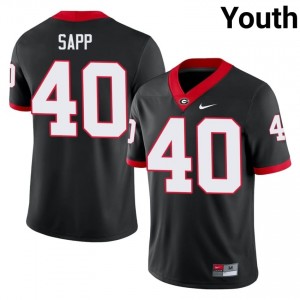 Black #40 Theron Sapp Youth Stitched Jersey | Georgia Bulldogs Fresh Player Football Edition 70237643
