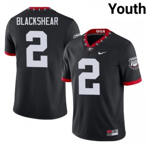 UGA Thomas Blackshear #2 Black Youth University Mascot 100th Anniversary Jersey | Officially Licensed Stitched Football Uniform 94314741