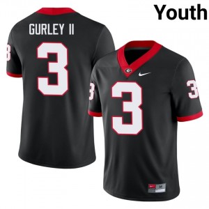 Black #3 Todd Gurley II Youth Embroidery Jersey | Dawgs Moisture Wicking Player Football Edition 38544417