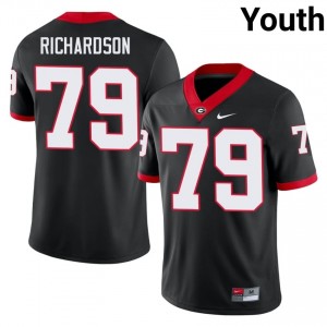 Black #79 TyQuez Richardson Youth Embroidery Jersey | Georgia Licensed Player Football Edition 24158368