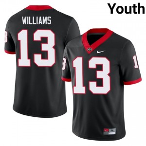 Black #13 Tyler J. Williams Youth Embroidery Jersey | UGA Bulldogs Durable Player Football Edition 83857676