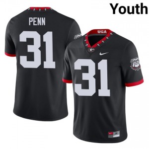 Georgia Bulldogs Wade Penn #31 Black Youth University Mascot 100th Anniversary Jersey | Exclusive Sewn Football Uniform 41294830