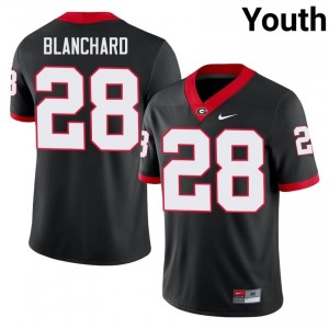 Black #28 Walter Blanchard Youth Embroidery Jersey | Georgia Bulldogs Officially Licensed Player Football Edition 66798951
