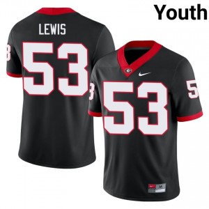 Black #53 Zach Lewis Youth Stitched Jersey | UGA Bulldogs Genuine Player Football Edition 47332584
