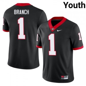Black #1 Zachariah Branch Youth Stitched Jersey | Georgia Bulldogs Authentic Player Football Edition 44330768