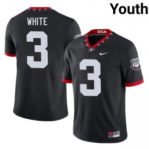 UGA Bulldogs Zamir White #3 Black Youth University Mascot 100th Anniversary Jersey | Limited Swen Football Uniform 43805032