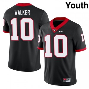 Black #10 Zayden Walker Youth Stitched Jersey | Georgia Bulldogs Genuine Player Football Edition 52332749