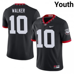 Georgia Bulldogs Zayden Walker #10 Black Youth University Mascot 100th Anniversary Jersey | Licensed Stitched Football Uniform 61954708